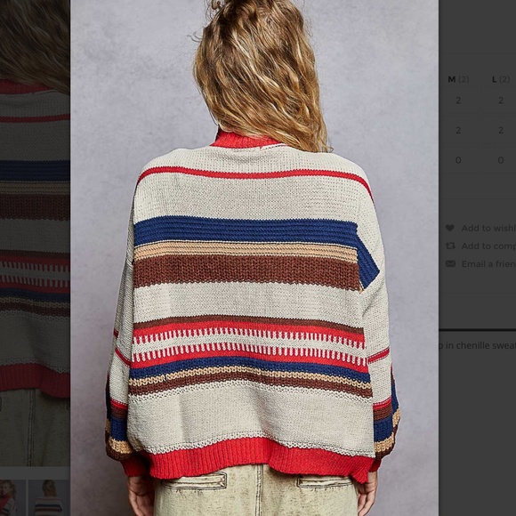 POL “ Laynee 3 “ POL Chenille Sweater with Outseam Edge and Patch Detail 42 - Picture 5 of 6